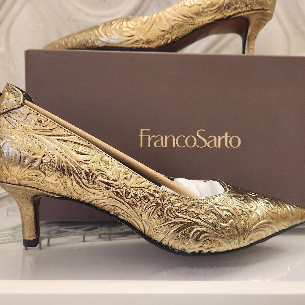 NIB: Franco Sarto Women's Kalsa Kitten Heel Pump in Bronze. Size 8.5. Host Pick